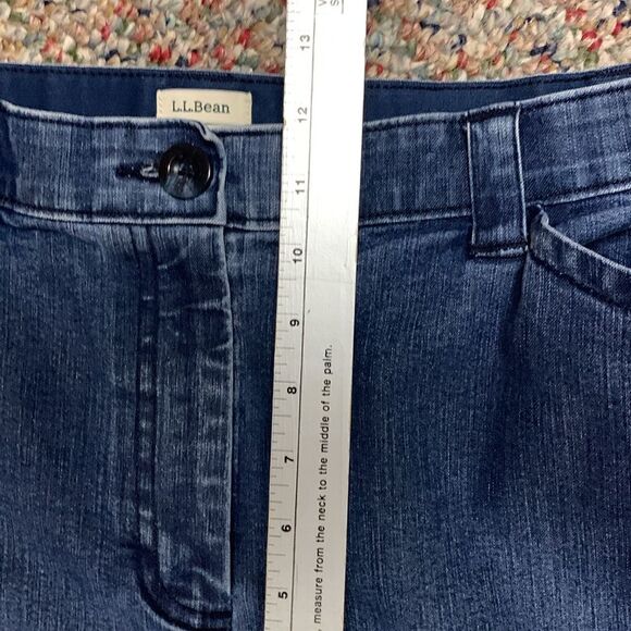L.L. Bean Classic Fit Blue High Rise Medium Wash Trouser Style Jeans Size 16 - Picture 11 of 13
